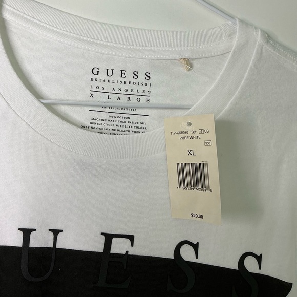 Guess Men's T-Shirt - White with Monogram Graphic - New - Size X Large New - Picture 2 of 7